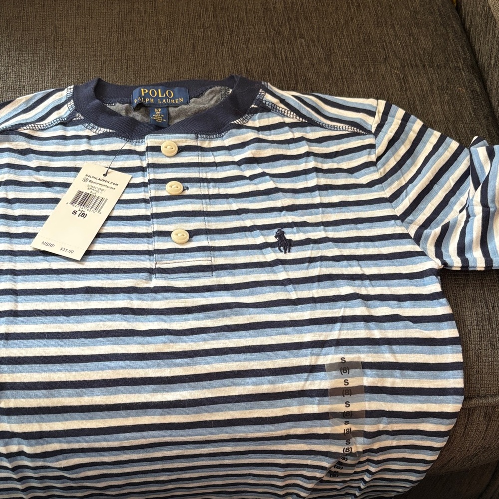Polo by Ralph Lauren Boy’s Navy and White Striped Polo
